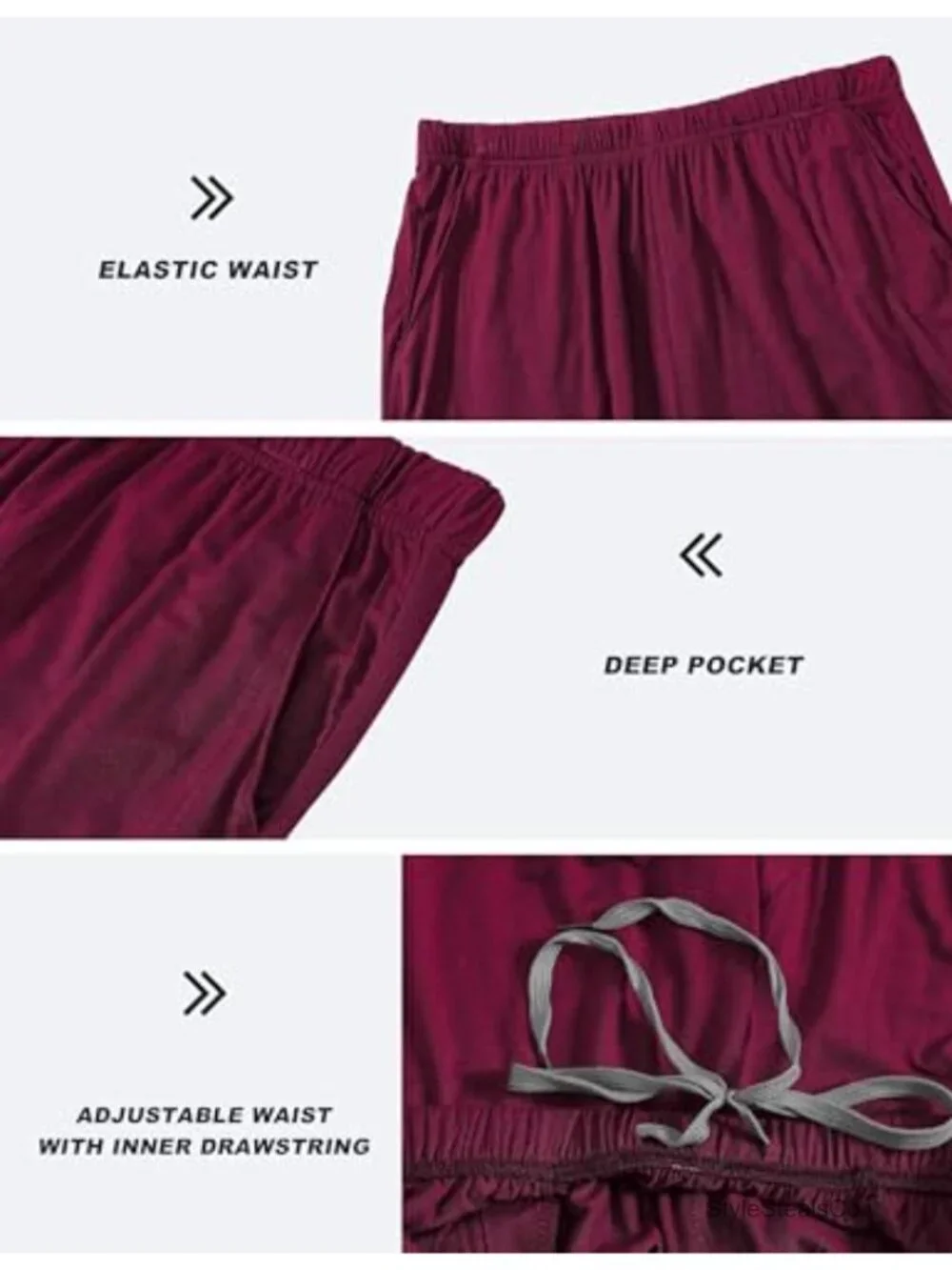 Women's Modal Pajama Shorts with Pockets Elastic Drawstring Lounge Shorts